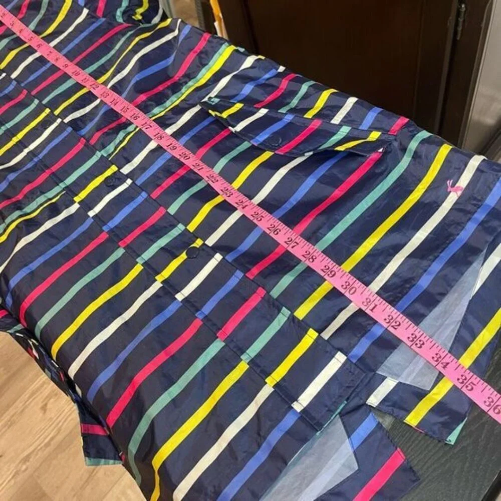 3/$80 🌈— Joules Navy Multi-Stripe Hooded Raincoat - Picture 14 of 14